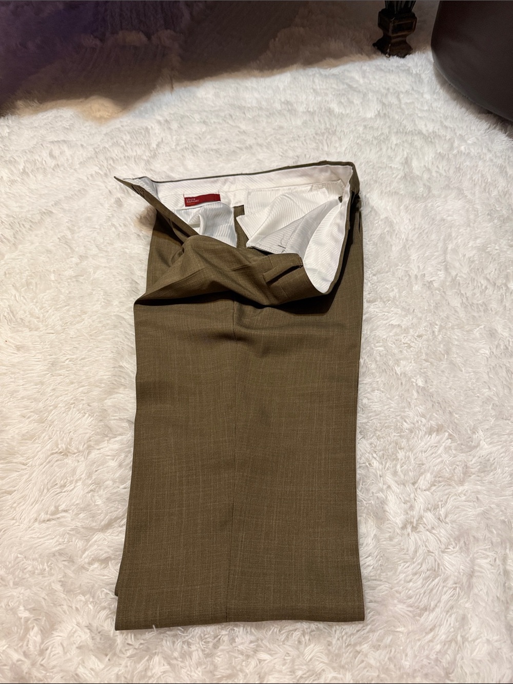 Louis Raphael Olive Dress Trousers - Picture 3 of 3